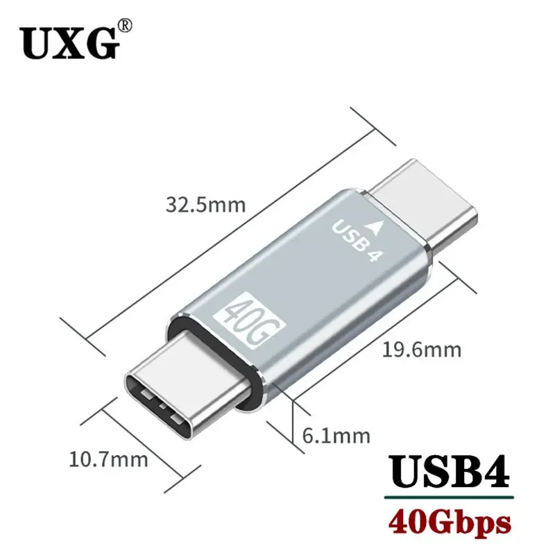 

40Gbps Type-C Adapter USB 4.0 Male To Male Data Sync Extension Cable Connector USB-C to Type C Adapter Replacement