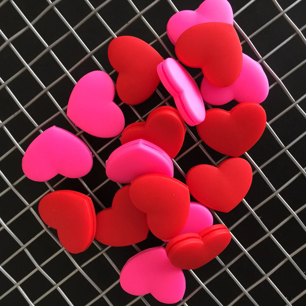

10 Pcs Tennis Racket Vibration Dampeners Heart Shape Tennis Racquet Absorbers Tennis Racket Strings Dampers for Players (Red