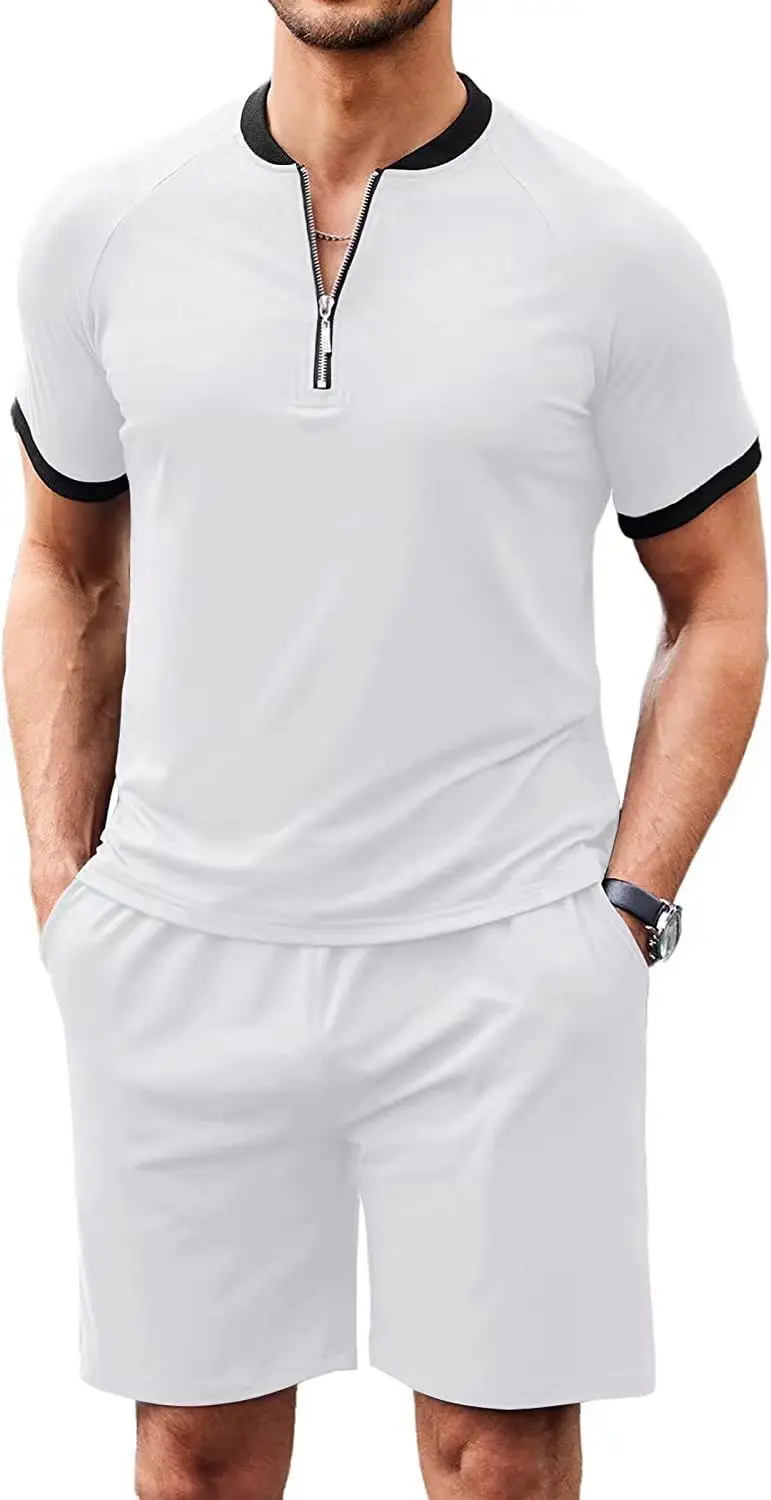 Men's Tracksuit Casual Summer Luxury Short Sleeve Polo Shirt Shorts Suit Men Clothing Streetwear Two-Piece Set