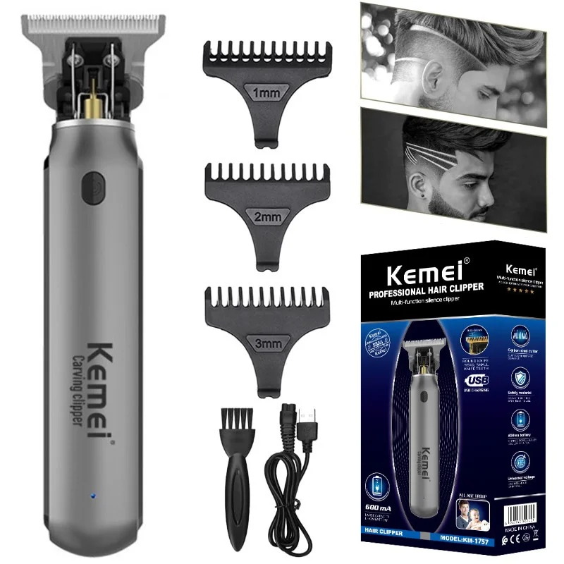 Kemei Hair Liners Clippers Men Beard Trimmer Zero Gapped T-B