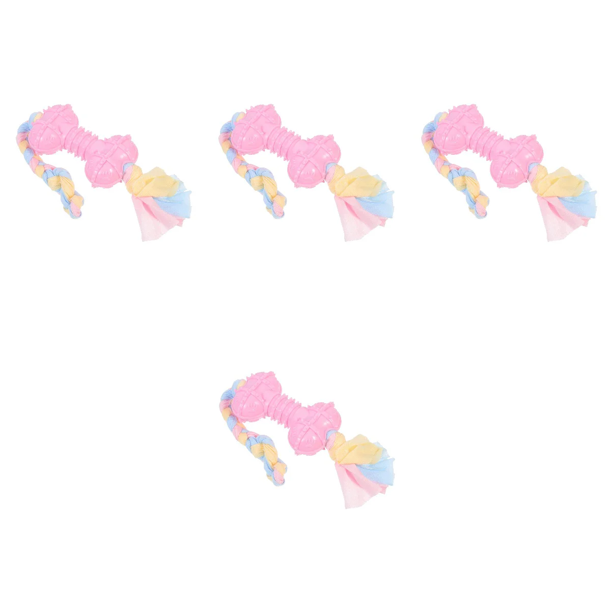 

4pcs Adorable Chewing Plaything Bone Shaped Molar Interactive Molar Plaything with Cloth String