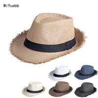 adult mens sun summer anti jazz solid color breathable straw hat outdoor travel sunhat 3mz17x