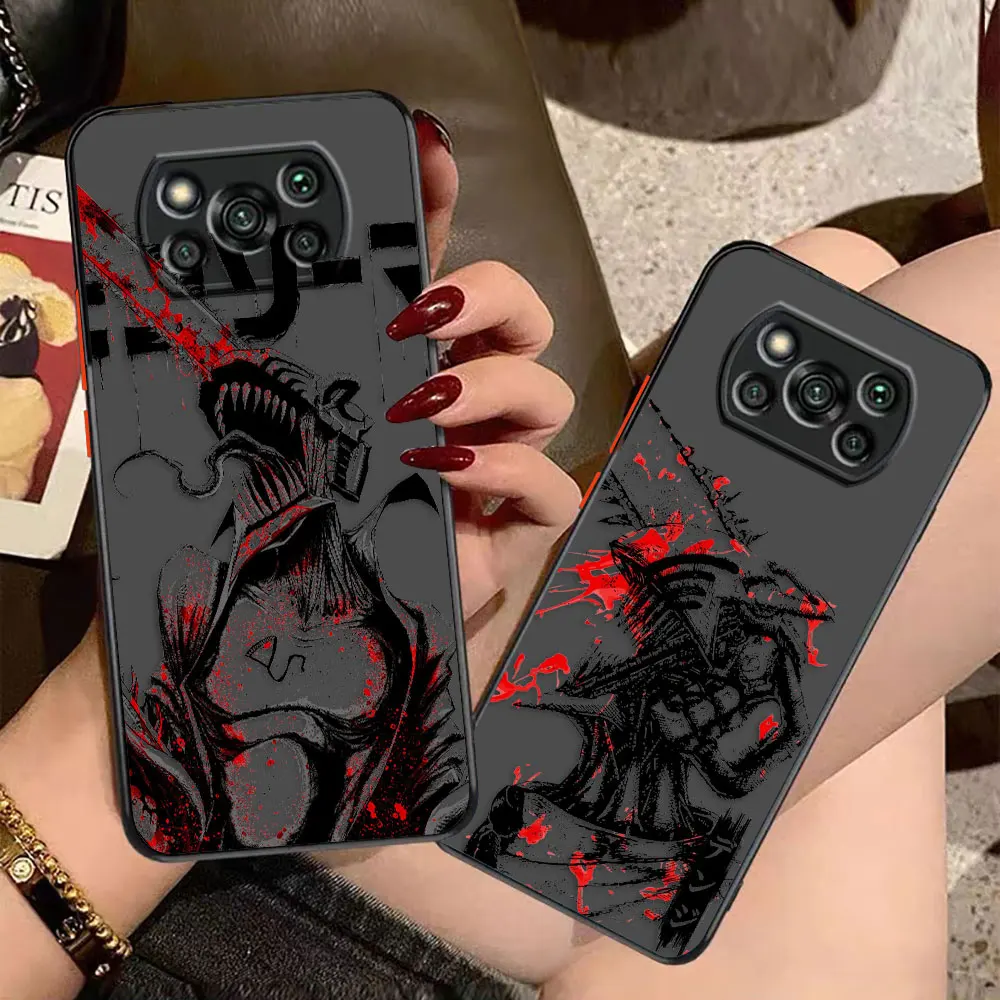 

Black Anime Chainsaw Man Matte Case for Xiaomi POCO X4 X3 X2 M4 M3 M2 F4 F3 GT F2 C40 PRO 4G 5G A3 MIX4 CIVI Case Funda Shell