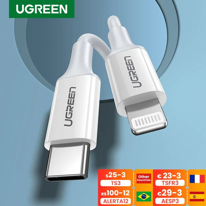 

Кабель Ugreen MFi USB Type-C для быстрой зарядки и передачи данных с разъемом Lightning