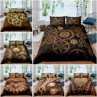ndustrial gear duvet cover set queen size steampunk style locks theme comforter cover for boys men mechanical device bedding set