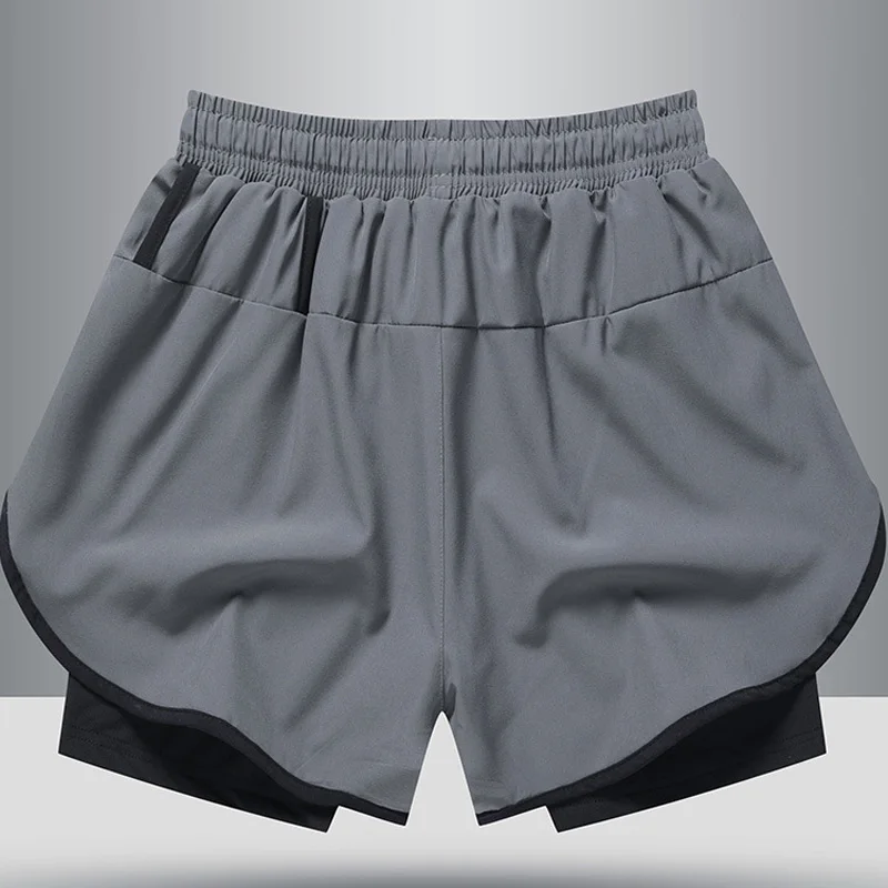 2022 Running Shorts Men 2 In 1 Double-deck Quick Dry GYM Sport Shorts Basketball Football Fitness Breathable Short Pants With Li