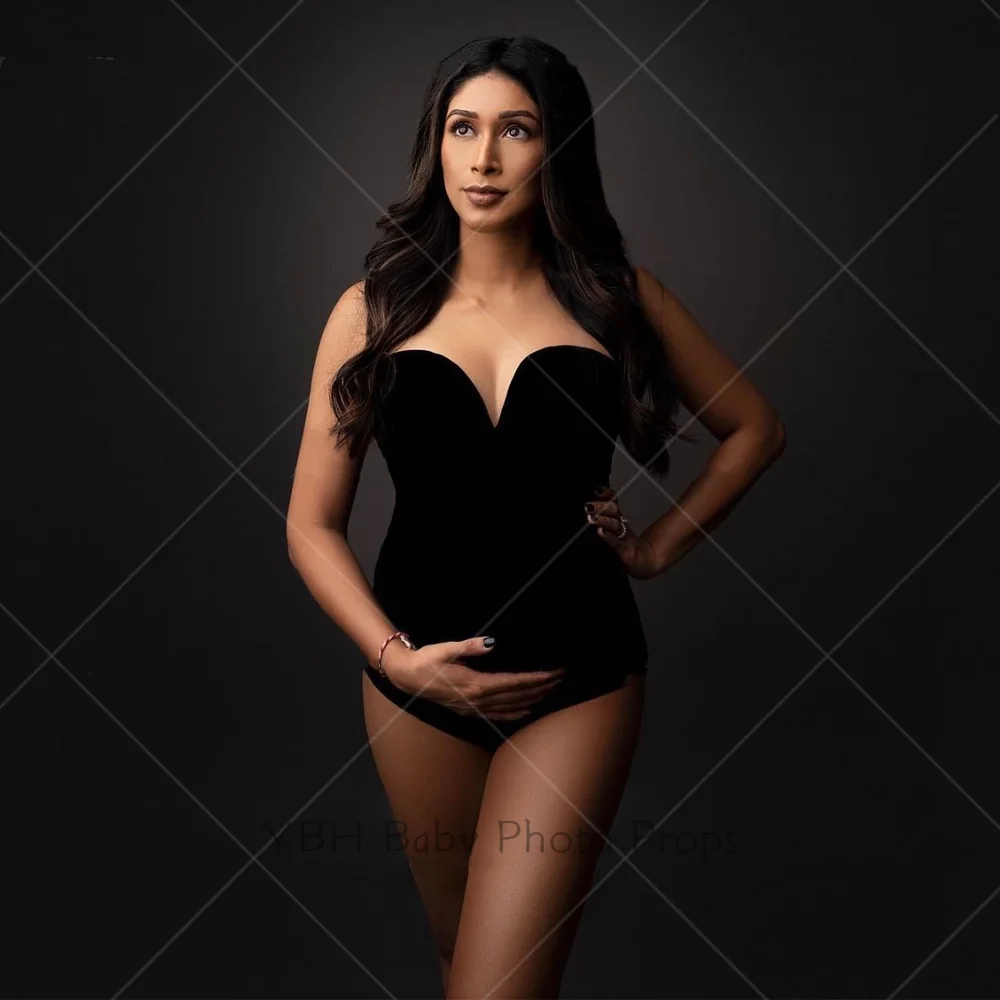 Эластичное бархатное боди для беременных реквизит фотосъемки Одежда пикантный