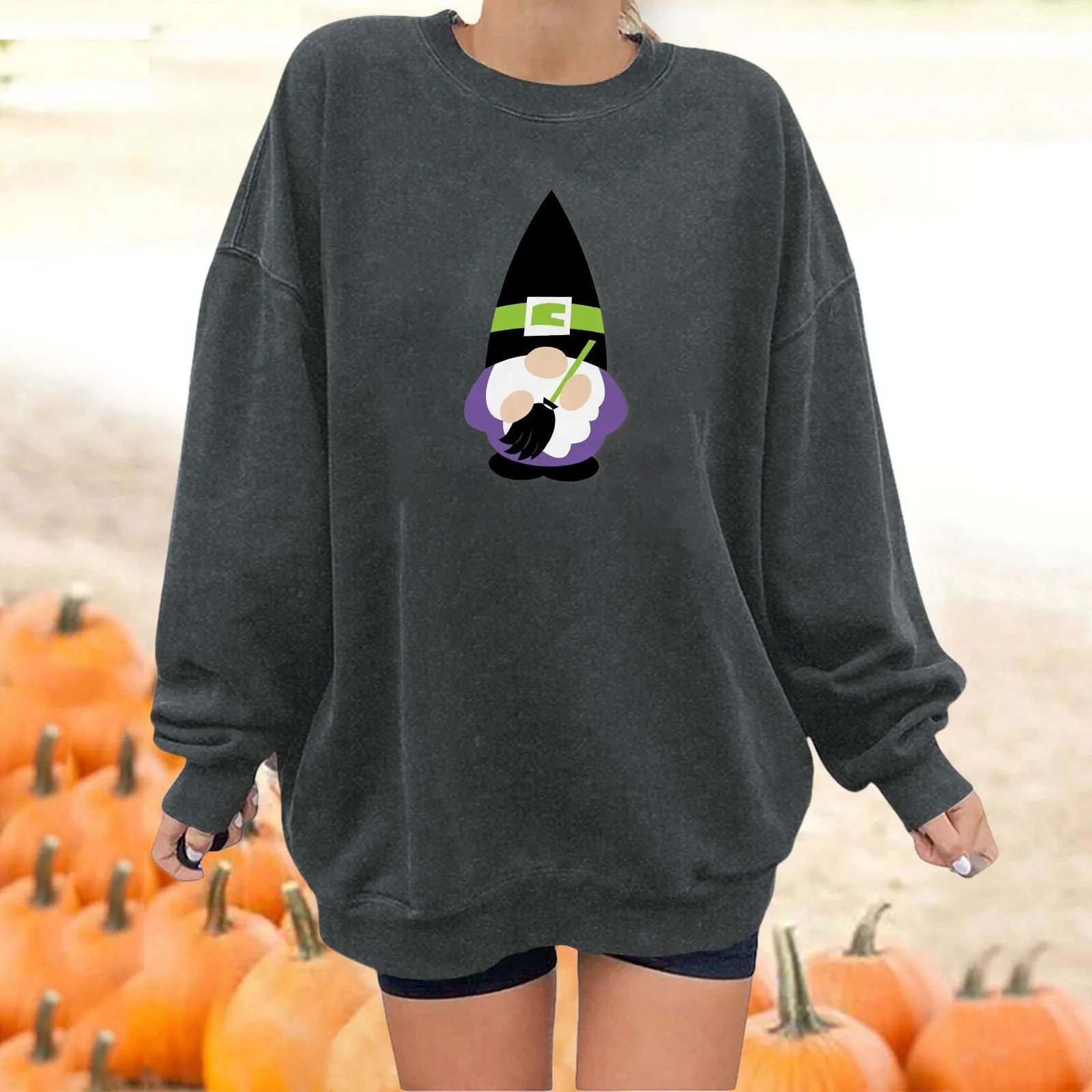 

Женские свитера с высоким воротом женский длинный женский пуловер с круглым вырезом и графическим принтом