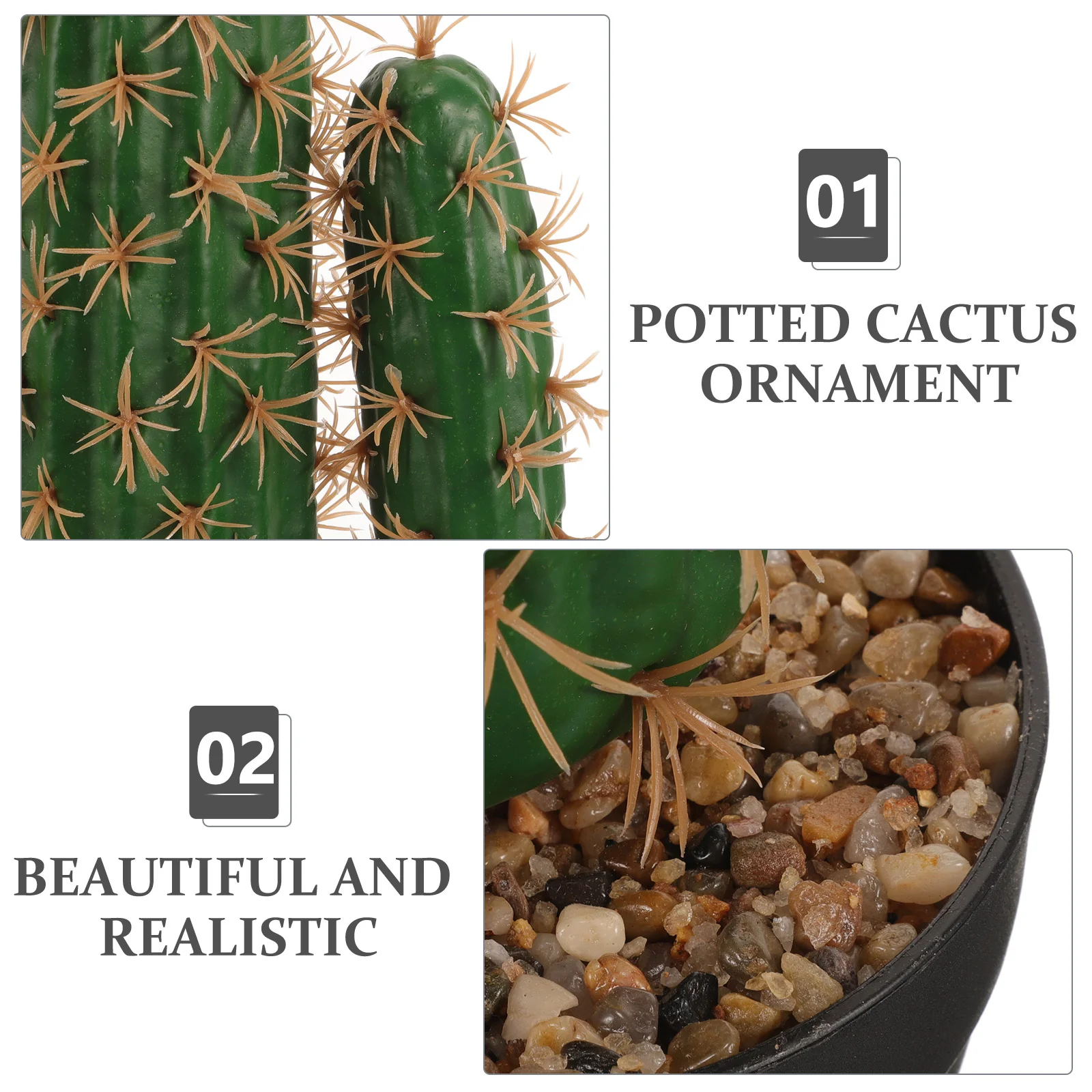 Поддельные цветы Кактус Большие горшечные растения Бонсай Декор Статуэтки