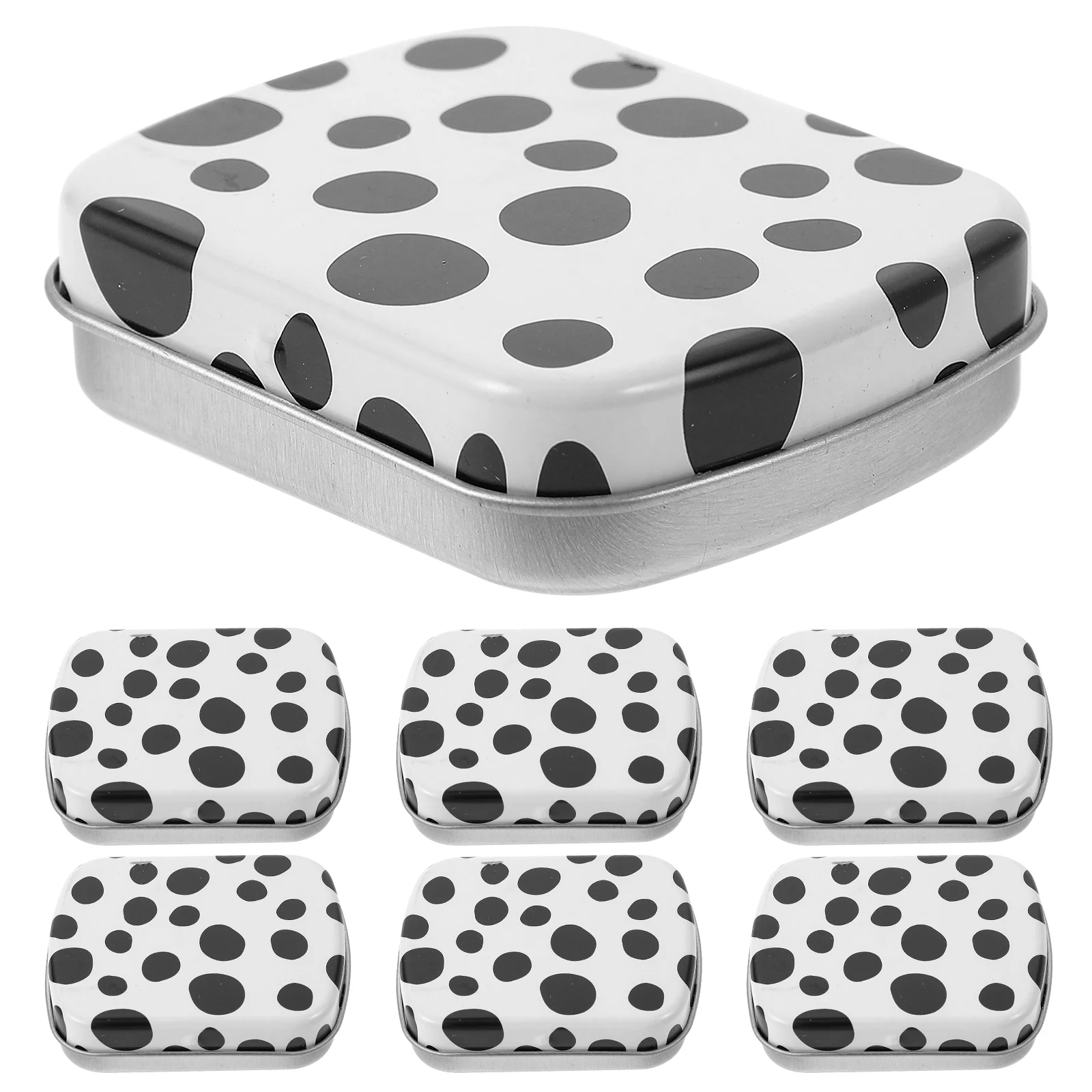 

6 Pcs Tin Box Spice Container Storage Boxes Rectangle Candy Storage Cases Iron Rectangular Small Sample