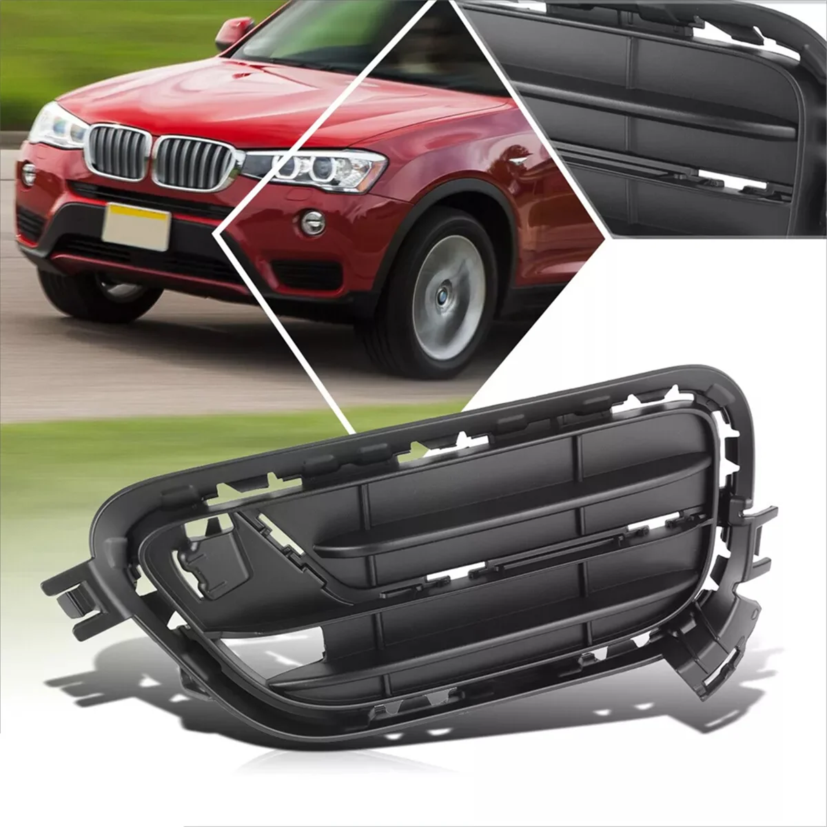 1 пара решеток переднего бампера автомобиля для BMW X3 2015-2017 51117347945 / 51117347946 Рамка