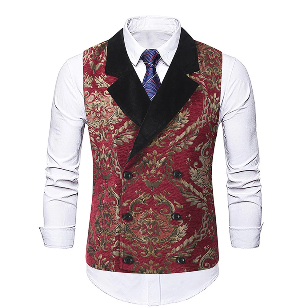 

High Quality Widely Applicable Vest Men Vest Dress Formal Polyester Print Suit T Slim Fit Tweed V Neck Ves Vests