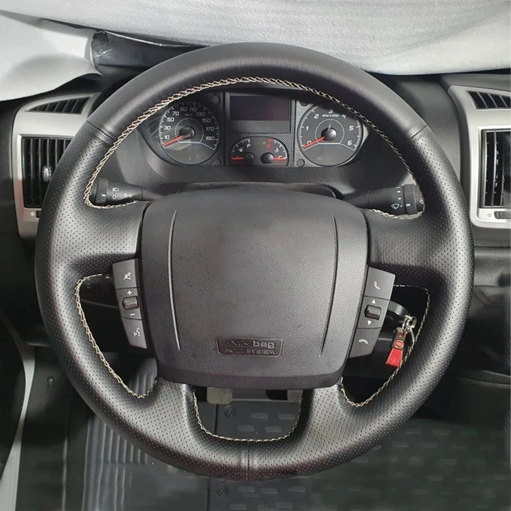 Чехол из мягкой перфорированной кожи для руля Fiat Ducato 2006-2019 Ram ProMaster 2017-2020