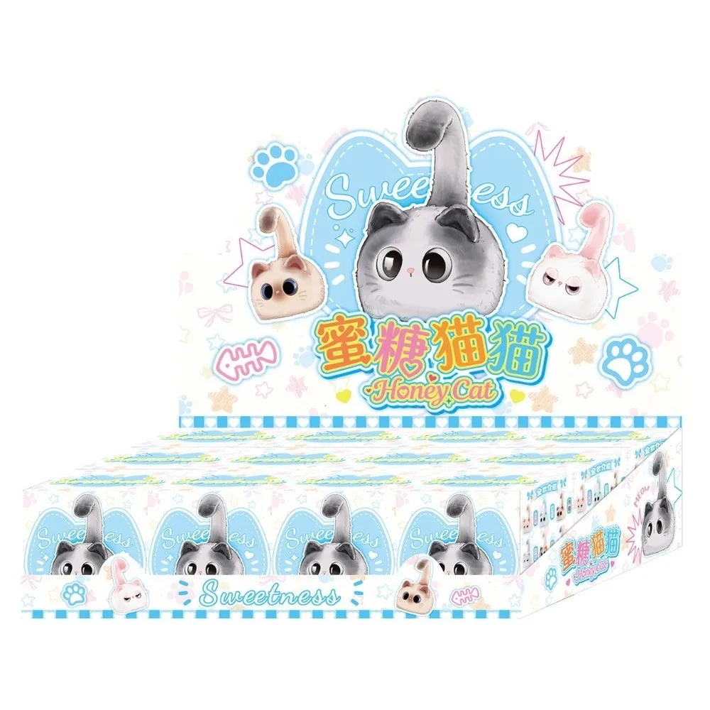 Фото Новая серия Honey Cats: Сюрприз-боксы из смолы, милые фигурки, красочные мультяшные украшения для рабочего стола, подарок на день рождения №5
