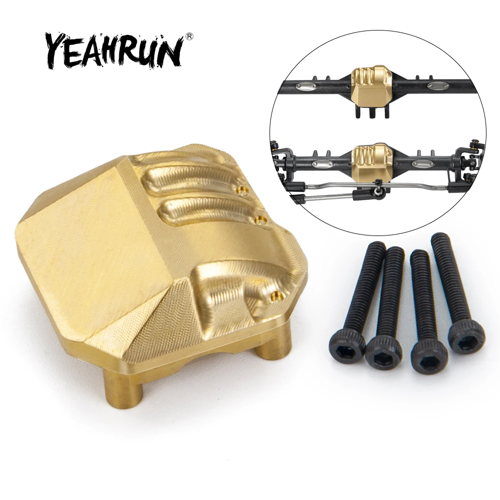 

YEAHRUN Front/Rear Portal Axle Brass Diff Cover Balance Weight for Axial SCX10 II 90046 90047 90059 90060 1/10 RC Crawler Car
