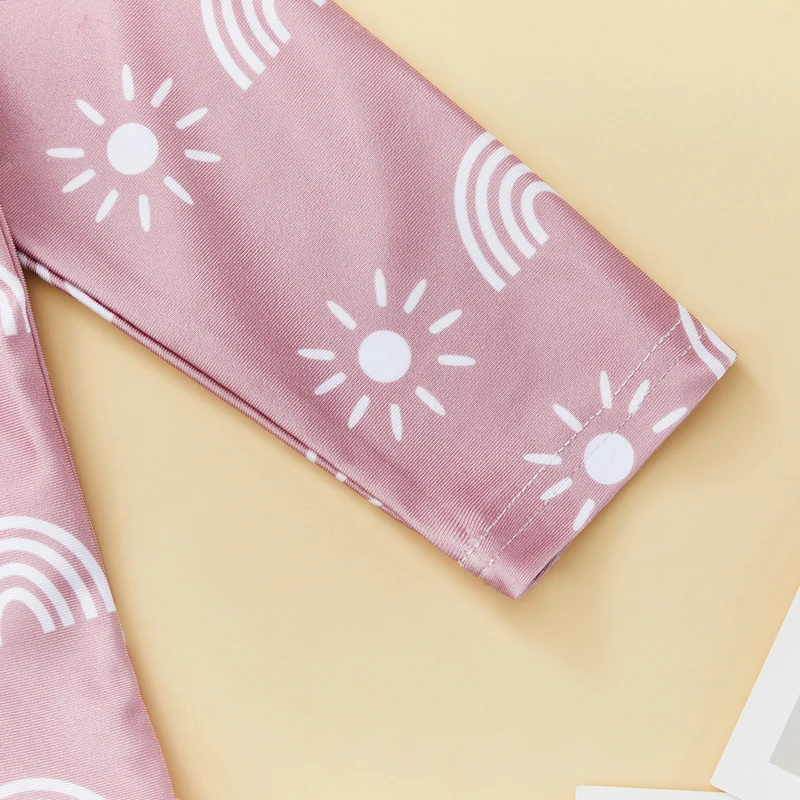 Купальник для маленьких девочек с принтом солнца и радуги/подсолнуха купальник