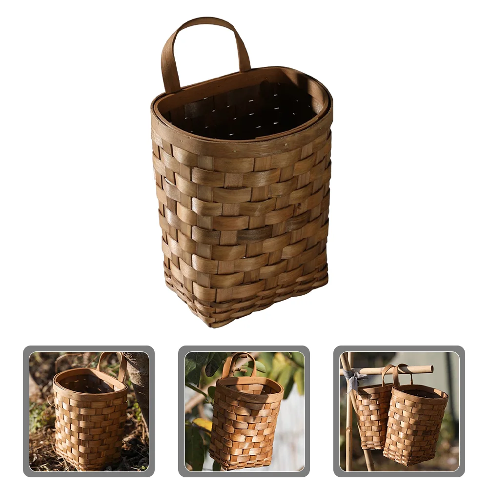 

Woven Hanging Flower Basket Woven Wall Hanging Basket Kitchen Storage Basket for Storage