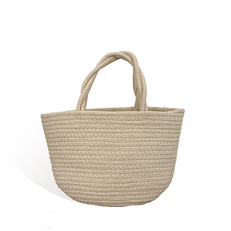 2022 Straw bag Cotton rope woven handbag Beach bag Cute children's bag