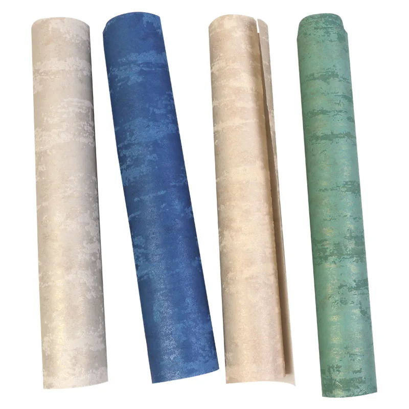 

Синие и зеленые обои в скандинавском стиле, Современные Простые однотонные обои для спальни, гостиной, диатомит, фоновые Настенные обои