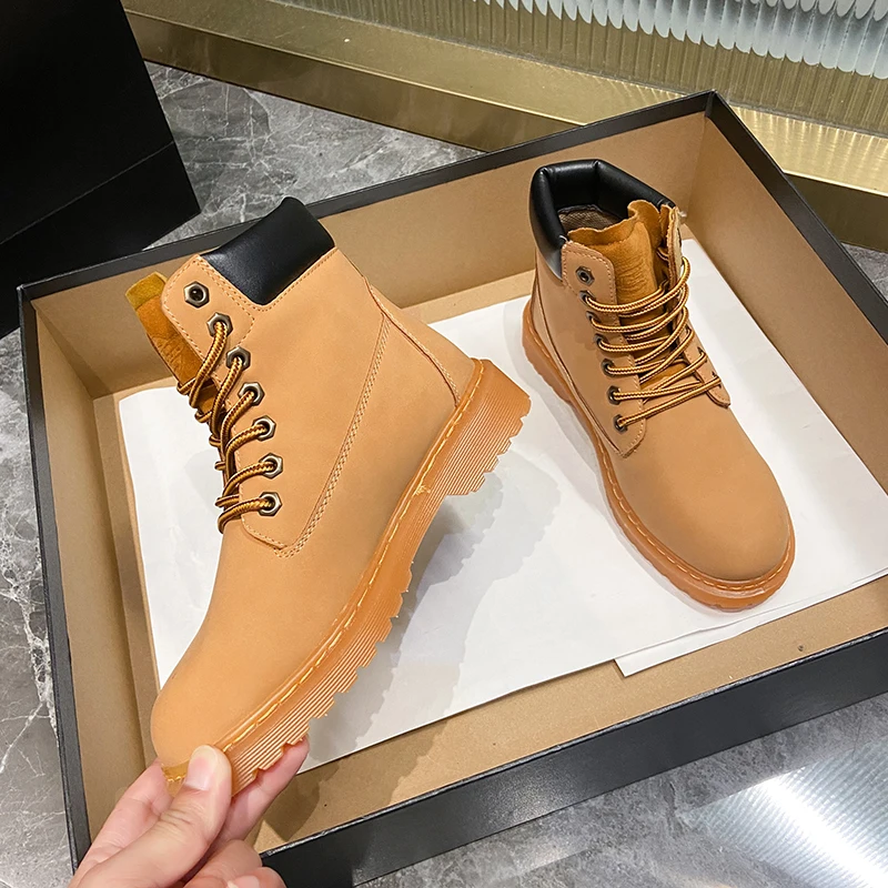 Brand Autumn Winter Mens and Womens Hiking Boots Warm Snow Boots Tooling Boots Retro Short Boots Casual Shoes Men's Martin Boots