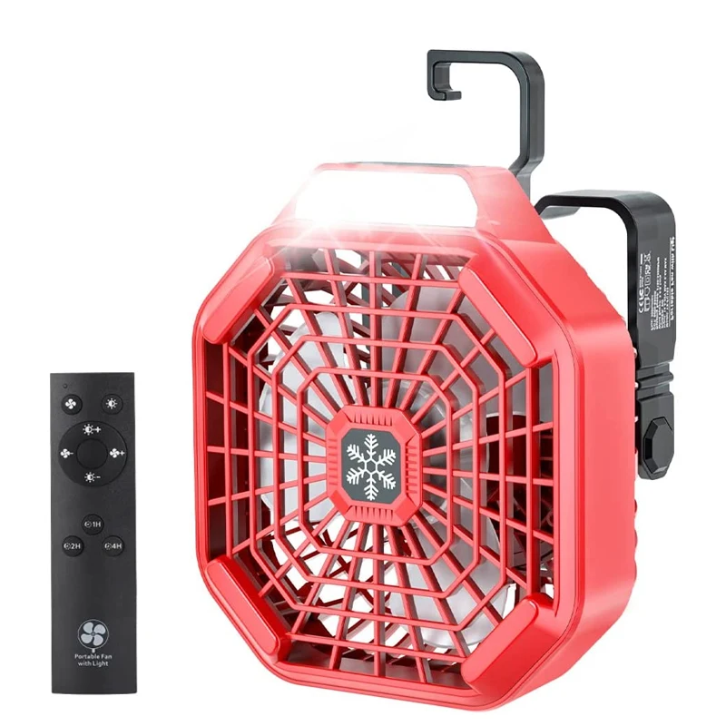 Multifunctional LED Lighting Fan for Milwaukee 14.4-18V Li-ion Battery 3 Speed Camping Fan with LED Work Light Remote Control