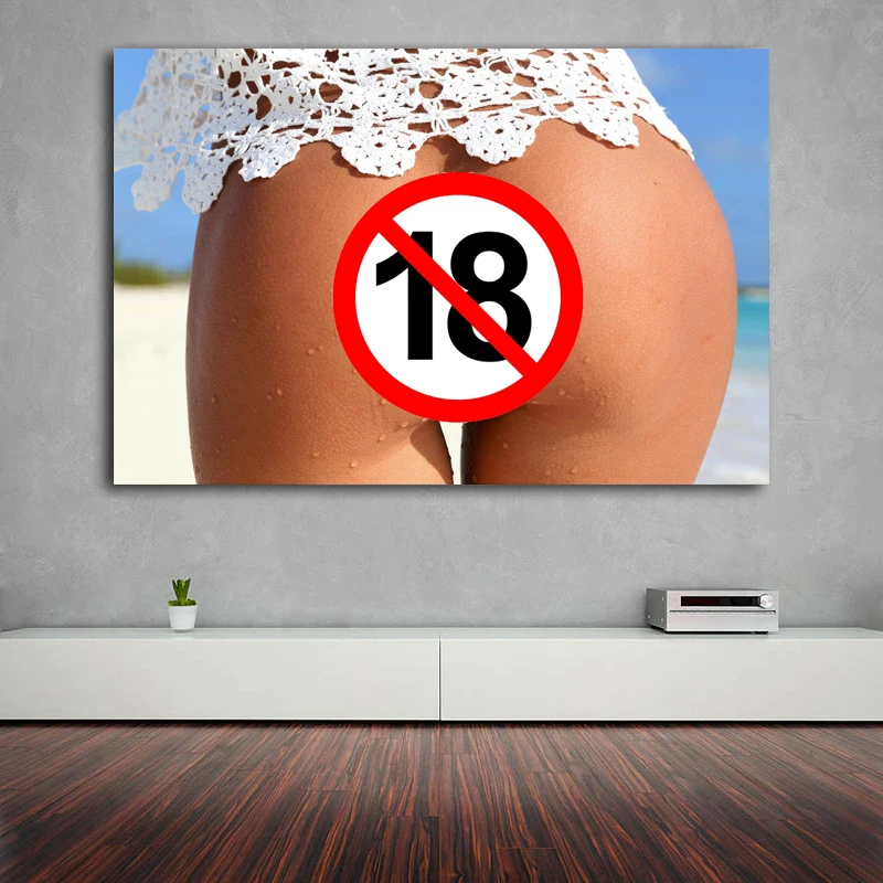 Эротическая девушка Сексуальная задница пляж Nakeds картина Aldult порно постеры и