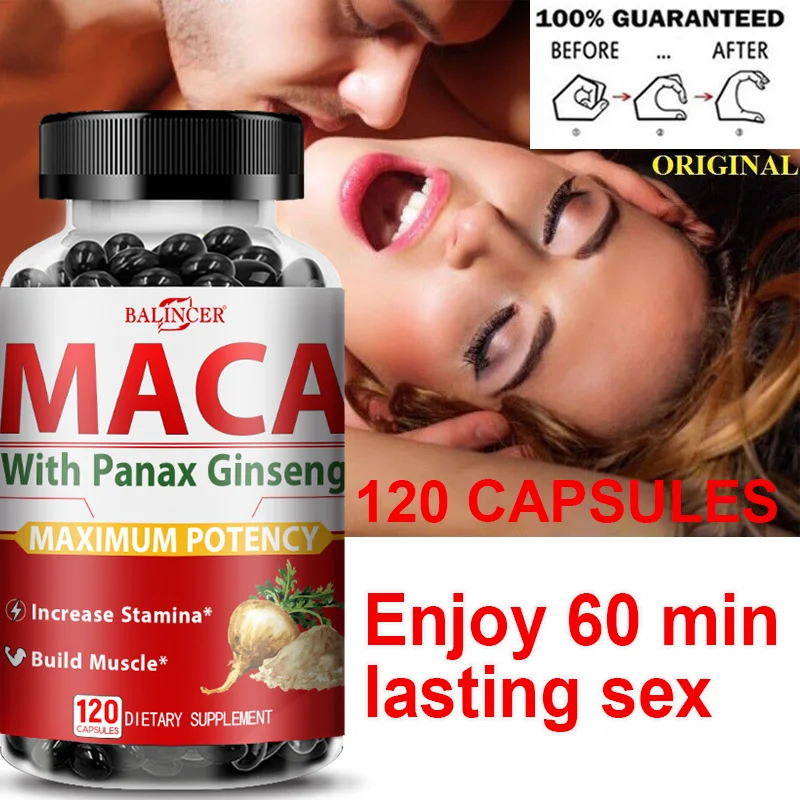 

Balincer Male Energy Booster Maca Root Ginseng Tablet Supplement Thickens Stamina & Improves Energy, Performance, Anti-Fatigue