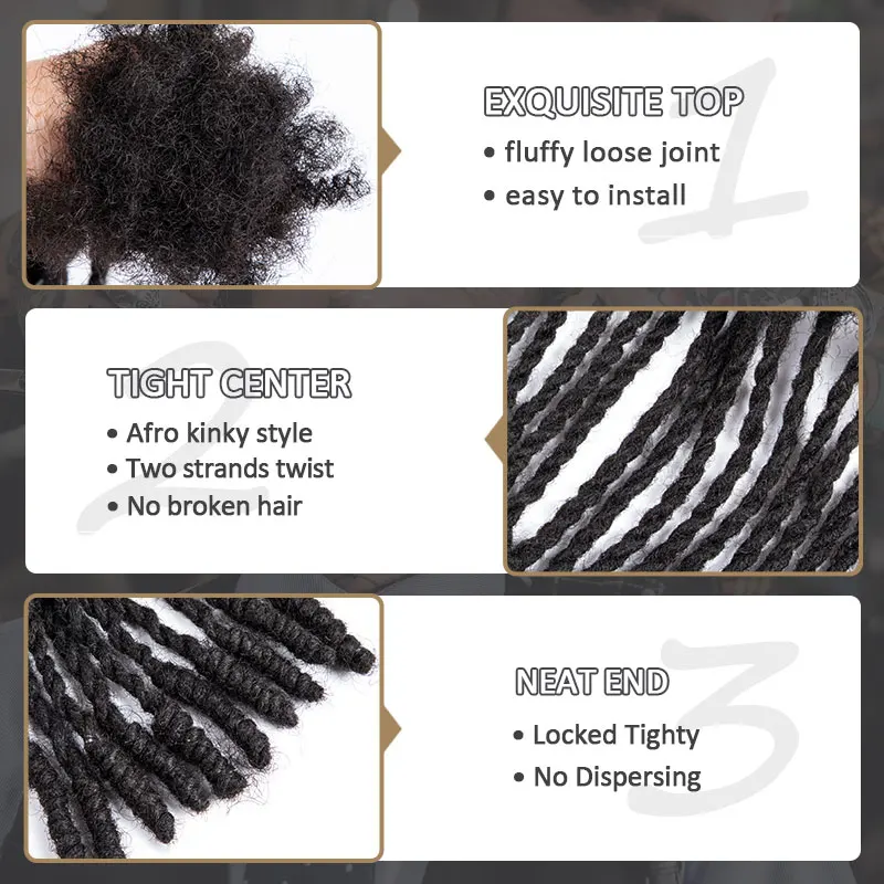 0 8 см Pre Twisted Loc Knot Bob Dreadlock 100% человеческие волосы двойные пряди перекручивающиеся