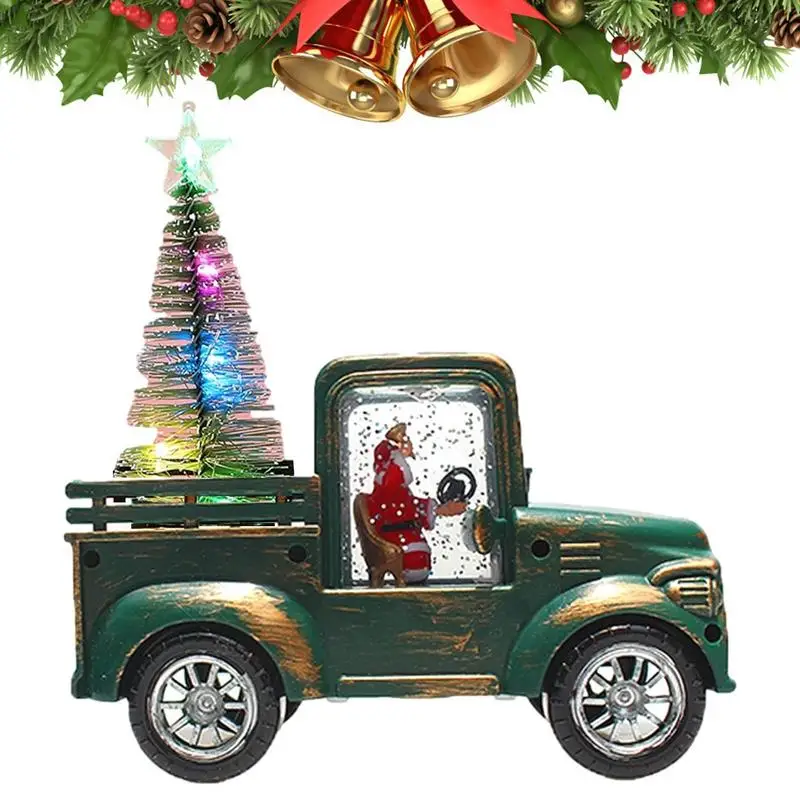 

Red Truck Christmas Decor Vintage Red Truck With Santa And Mini Christmas Trees Christmas Truck Home Decor For Home Kitchen
