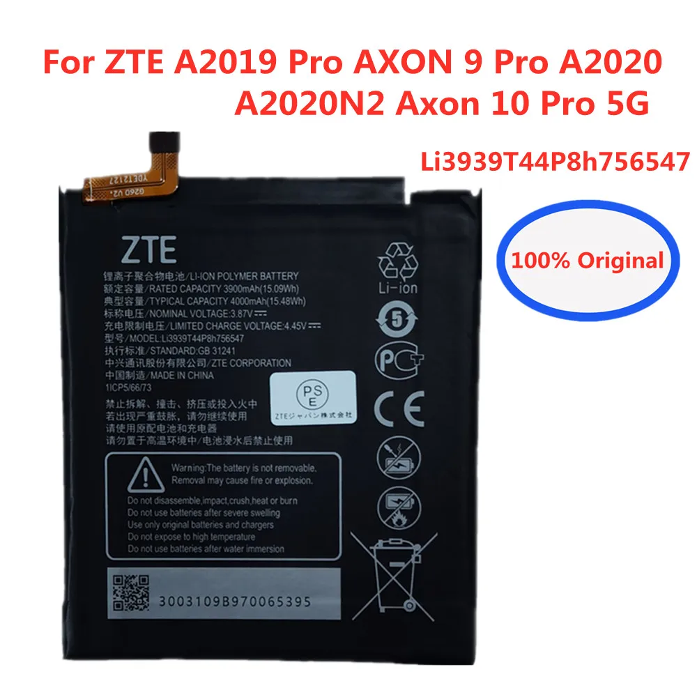 Новый оригинальный аккумулятор Li3939T44P8h756547 для ZTE A2019 Pro AXON 9 Pro A2020 A2020N2 Axon 10 Pro