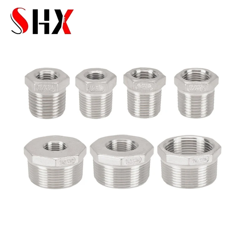 

Reducer Bushing Male x Female 1/8" 1/4" 1/2" 3/4" 1" 1-1/4" 1-1/2" BSP Threaded Stainless Steel SS 304 Reducer Pipe Fitting