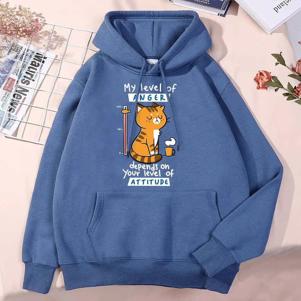 

My Level Of Anger Depends On Your Level Of Attitude Man Hoodie Casual Quality Hoodies Daily Soft Streetwear Brand Fashion Tops