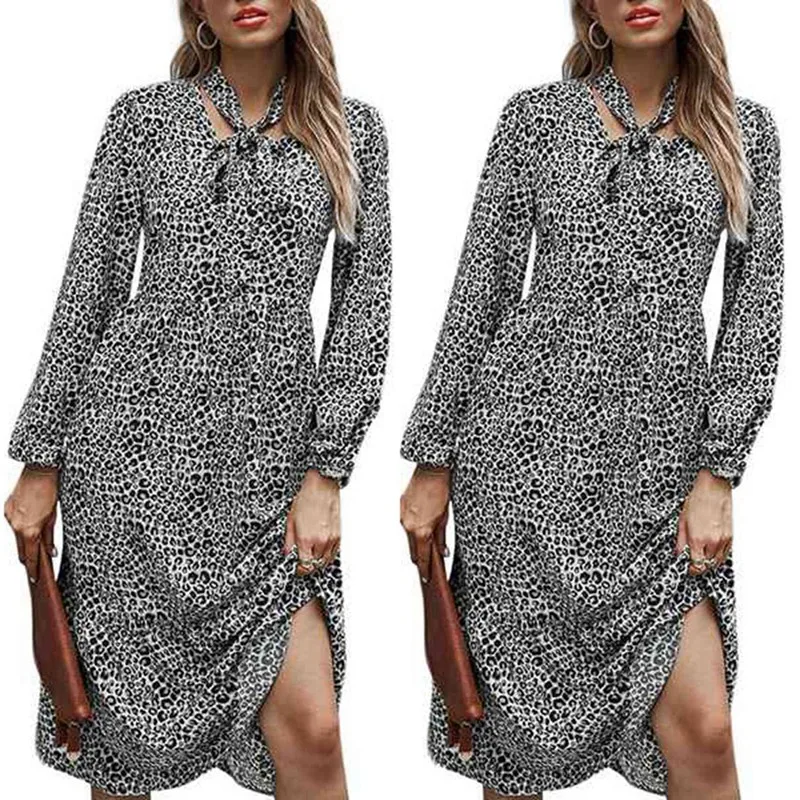 

Women's Fashion Casual High Waist Printed Hedging Temperament Mid-Length Skirt Dress Black