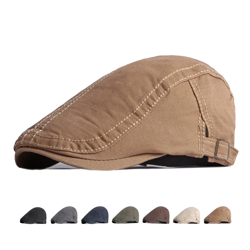 

Men's Cotton British Newsboy Caps for Men Vintage Gatsby Painters Hats Casual Flat Caps Driver Ivy Hat Gorro Hombre Boina