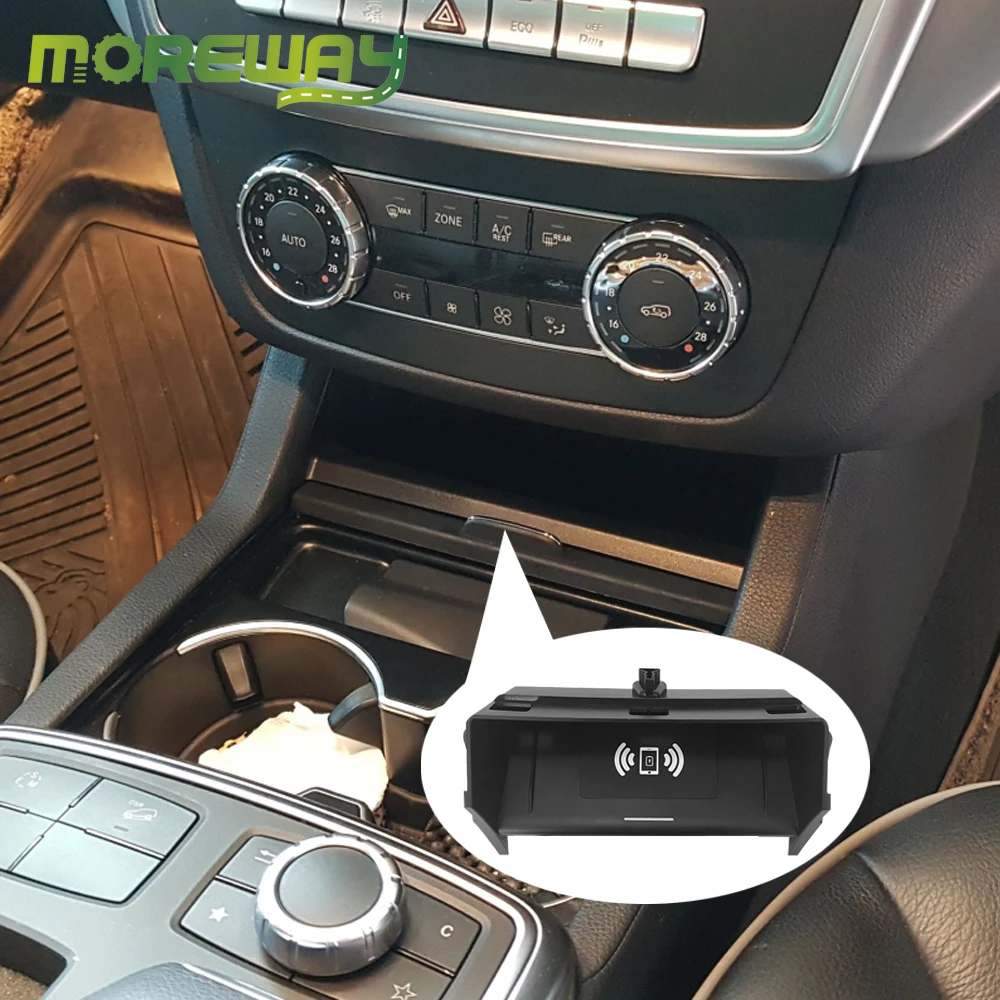 

QI fast charging smart wireless charger for Mercedes Benz W166 GLE GLS X166 GL ML phone holder center console panel interior