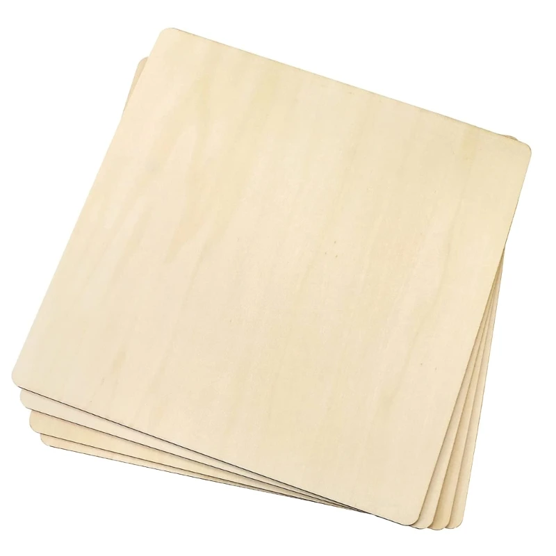 

4PCS Craft Wood Plywood Board Basswood Sheets for DIY Projects Drawing Painting