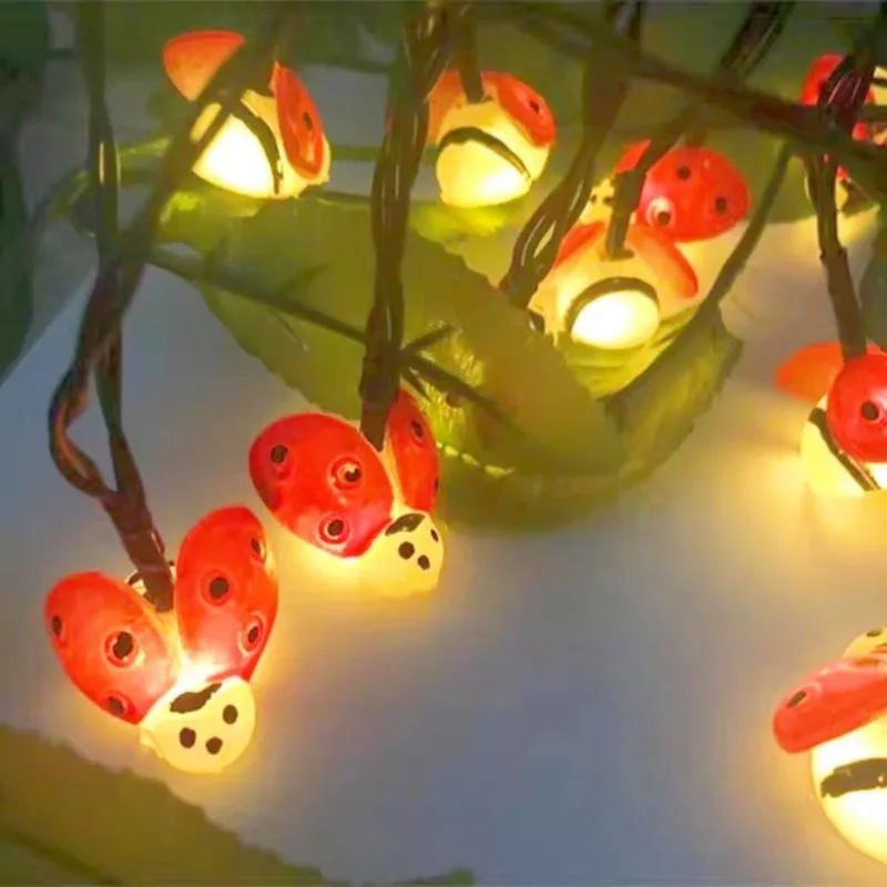 

Solar ladybug Light 5m Dragonfly Lotus Cherry Solar Lamp Power LED String Fairy Light Garden Christmas Decor for Outdoor