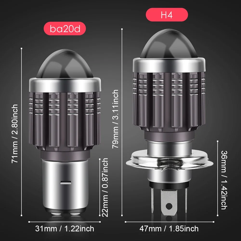 1 шт. 12 В Высококачественная лампа для мотоциклетной фары H4/HS1 H6/BA20D 15 Вт Φ 6 COB 6000 лм K