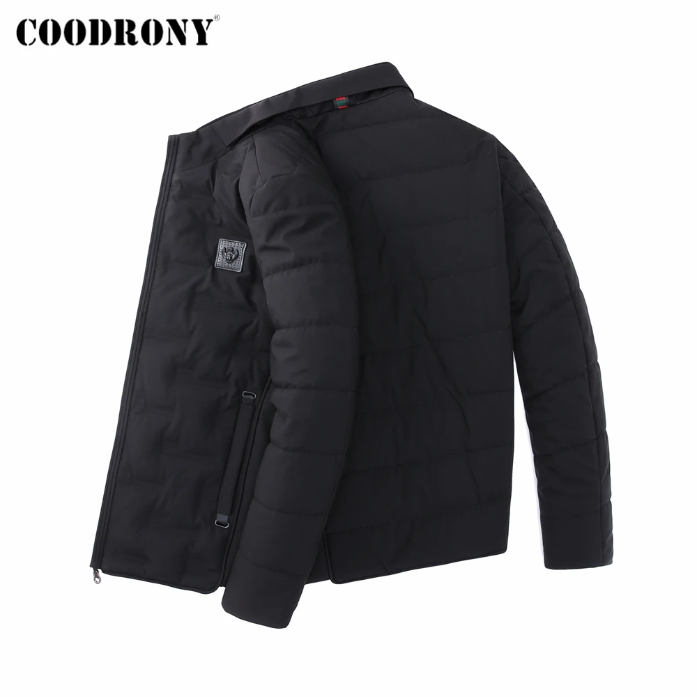 COODRONY Brand Thick Warm Parkas Men's Autumn Winter Jackets Business Casual Stand Collar Slim Fit Zipper Coat Men Clothes Z8143