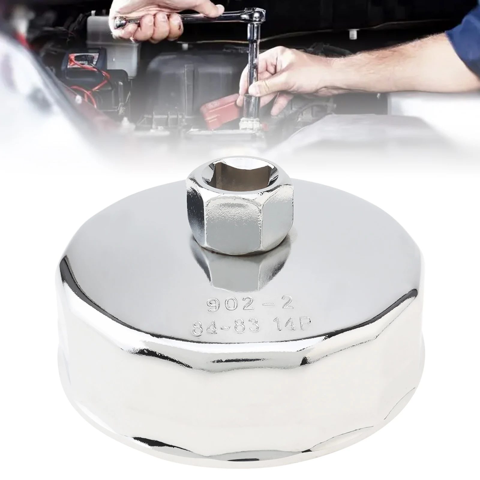 

Ярко-серебристый ключ для масляного фильтра, 84 мм, 14 канавок, подходит для Mercedes Benz E320 ETC, инструмент для снятия масляного фильтра