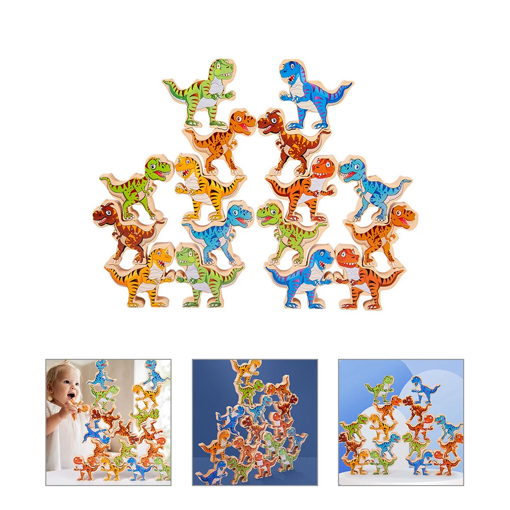 

Dinosaur Building Blocks Balance Stacking Kids Dinosaur-shaped Plaything Educational Toddlers Dinosaurs Wooden