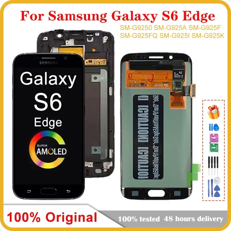 

ЖК-дисплей с сенсорным экраном и дигитайзером в сборе с рамкой для Samsung Galaxy S6 Edge G925 G925F