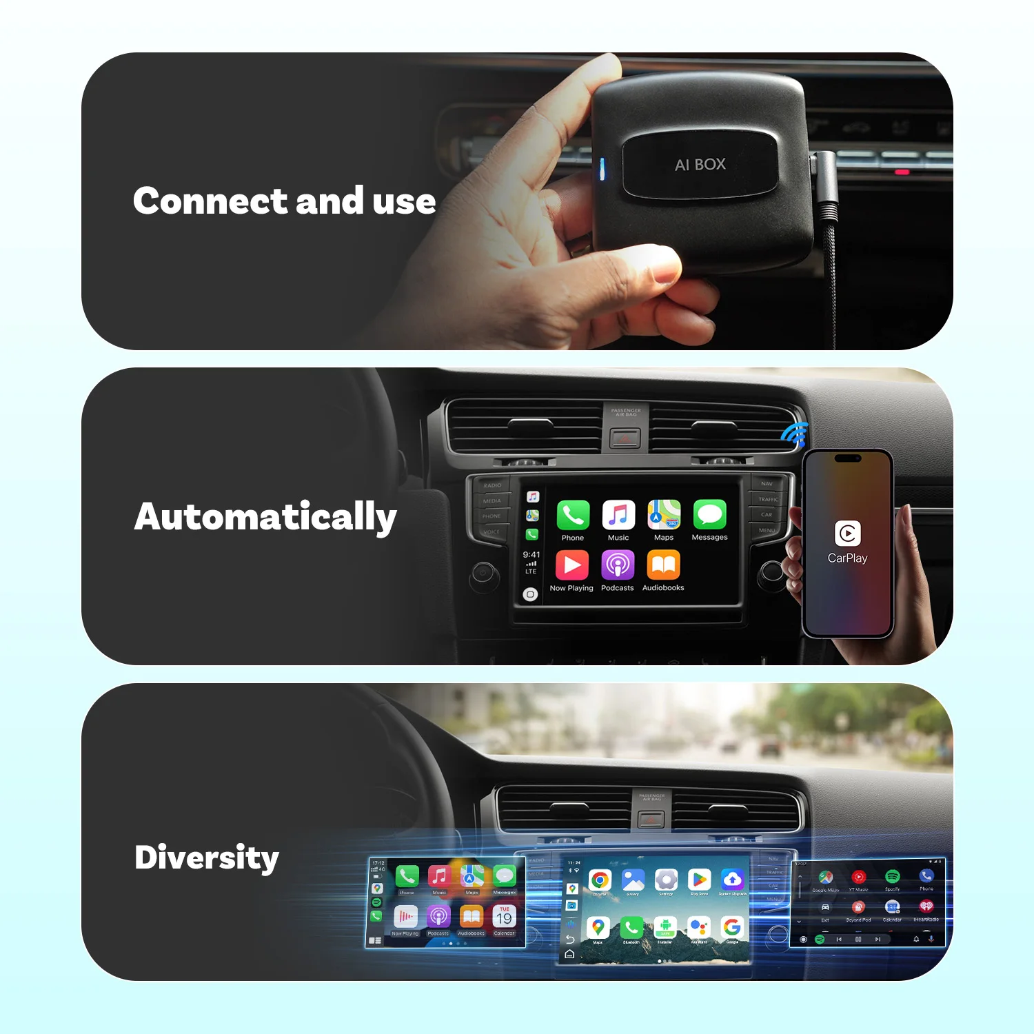Фото OTTOCAST Express P3 SE CarPlay AI Box Беспроводная Android Auto QCM6125 Smart Video Box Автомобильные аксессуары для Benz Audi Kia VW Toyota №5