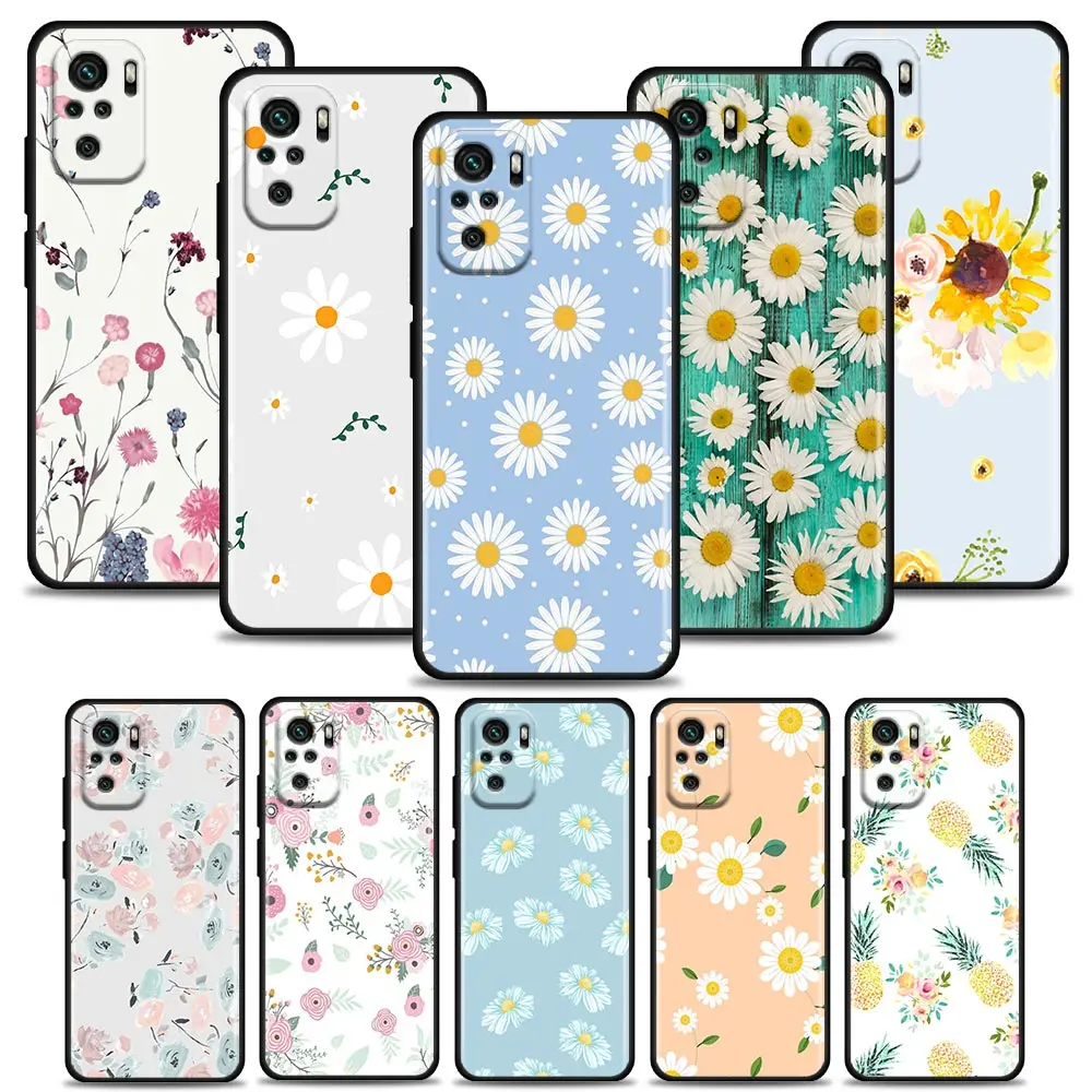 

Phone Case for Redmi 10 9 9A 9C 9i Case K20 K30 K40 Plus Note 10 11 Pro Soft Silicone Cover Fashion Flower