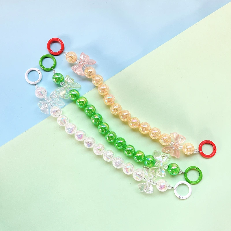 Простой галстук-бабочка украшенный бисером ремешок для защиты от потери цепочка