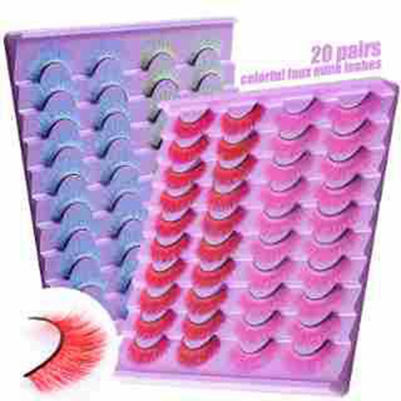 7/20 пар цветные накладные ресницы для Хэллоуина