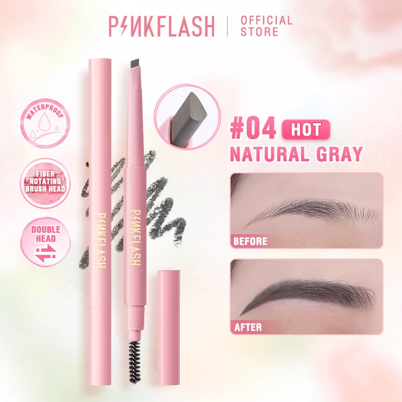 

PINKFLASH Automatic Eyebrow Pencil Waterproof Long-lasting High Pigmented Easy to Blend Soft Cruelty-free Eye Brow Pen Makeup