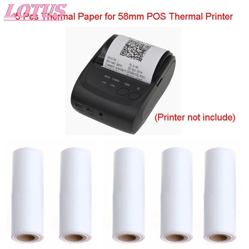 

5pcs 57x30mm Thermal Receipt Paper Roll For Mobile POS 58mm Thermal Printer Lot