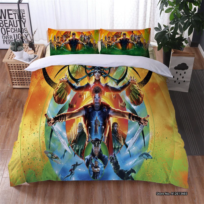 

Набор постельного белья с 3d-рисунком Marvel, графический, Тор, HD, пододеяльник, чехол, подушка, чехол для спальни, домашний текстиль