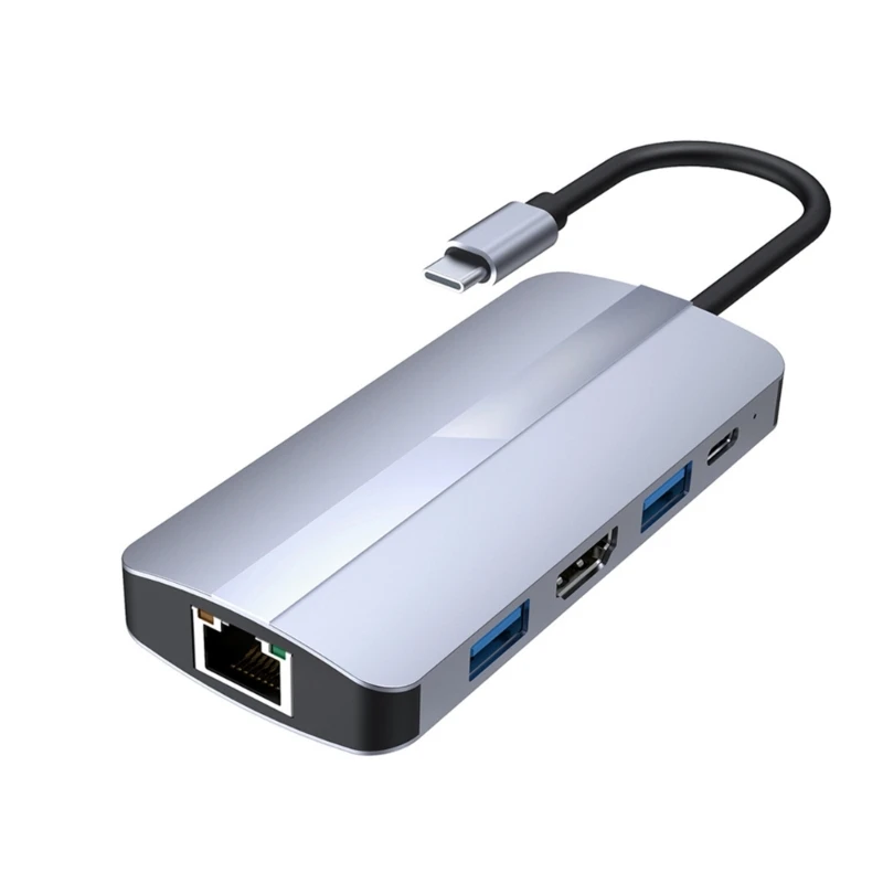 

Док-станция типа C 9 в 1 для устройства чтения карт памяти HDMI+ TF/SD PD USB3.0 Hub для ноутбука